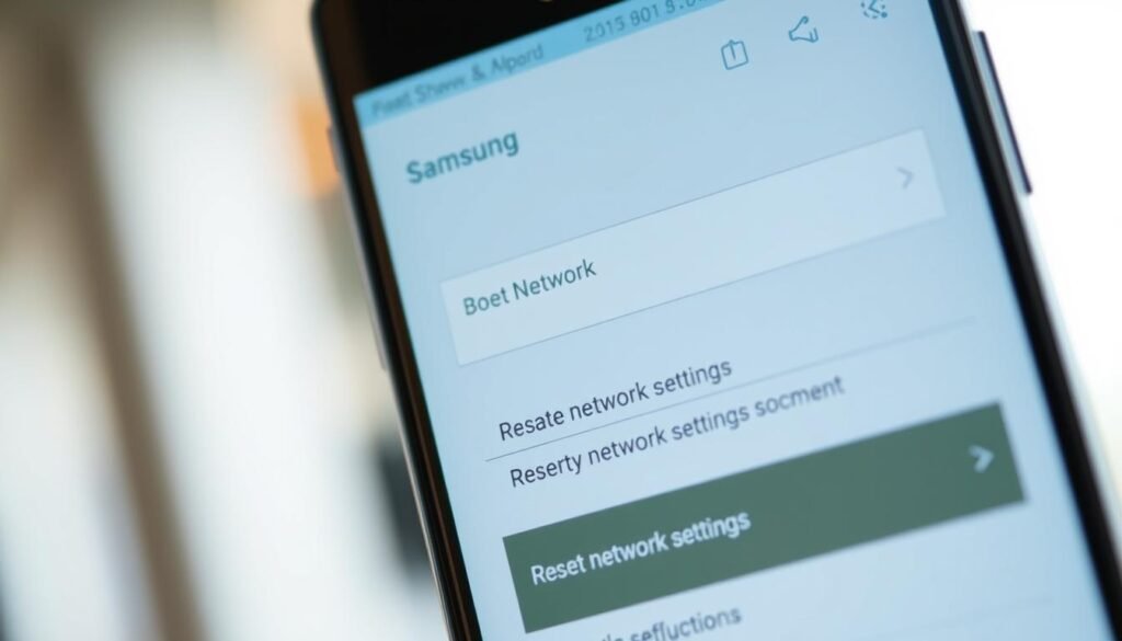 reset network settings samsung